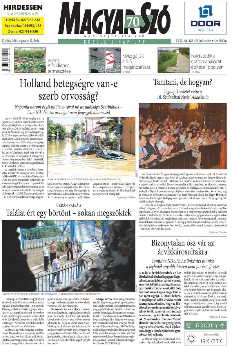 Magyar Szó, 71. évf. 2014. augusztus 12. 185. sz. 1–16. oldal