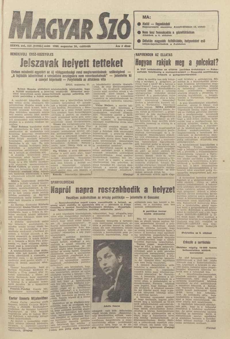 Magyar Szó, 37. évf. 1980. augusztus 28. 237. sz. 1–16. oldal