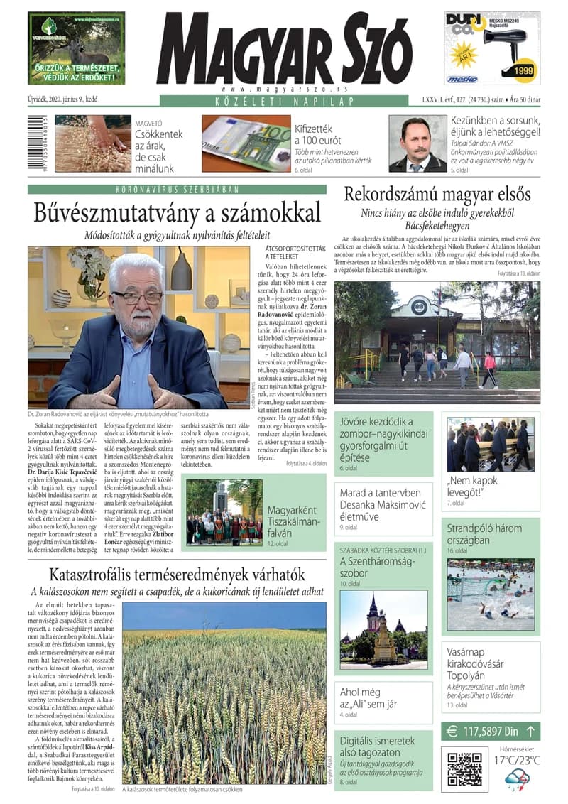Magyar Szó, 77. évf. 2020. június 9. 127. sz. 1–20. oldal