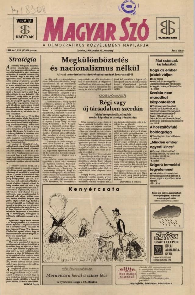 Magyar Szó, 53. évf. 1996. június 30. 153. sz. 1–24. oldal