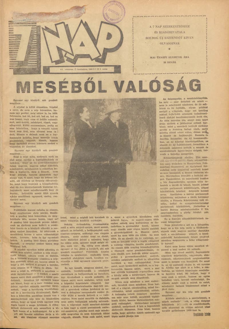 7 Nap, 11. évf. 1956. január 1. 1. sz.