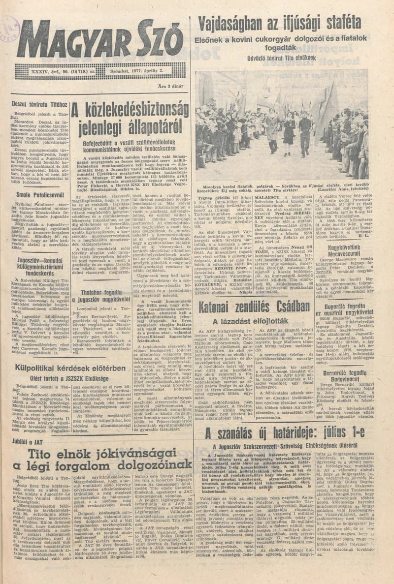 Magyar Szó, 34. évf. 1977. április 2. 90. sz.