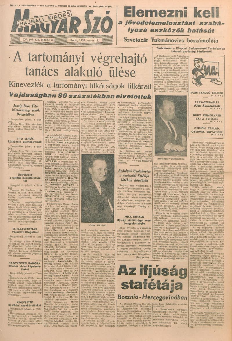 Magyar Szó, 15. évf. 1958. május 13. 126. sz. 1–14. oldal