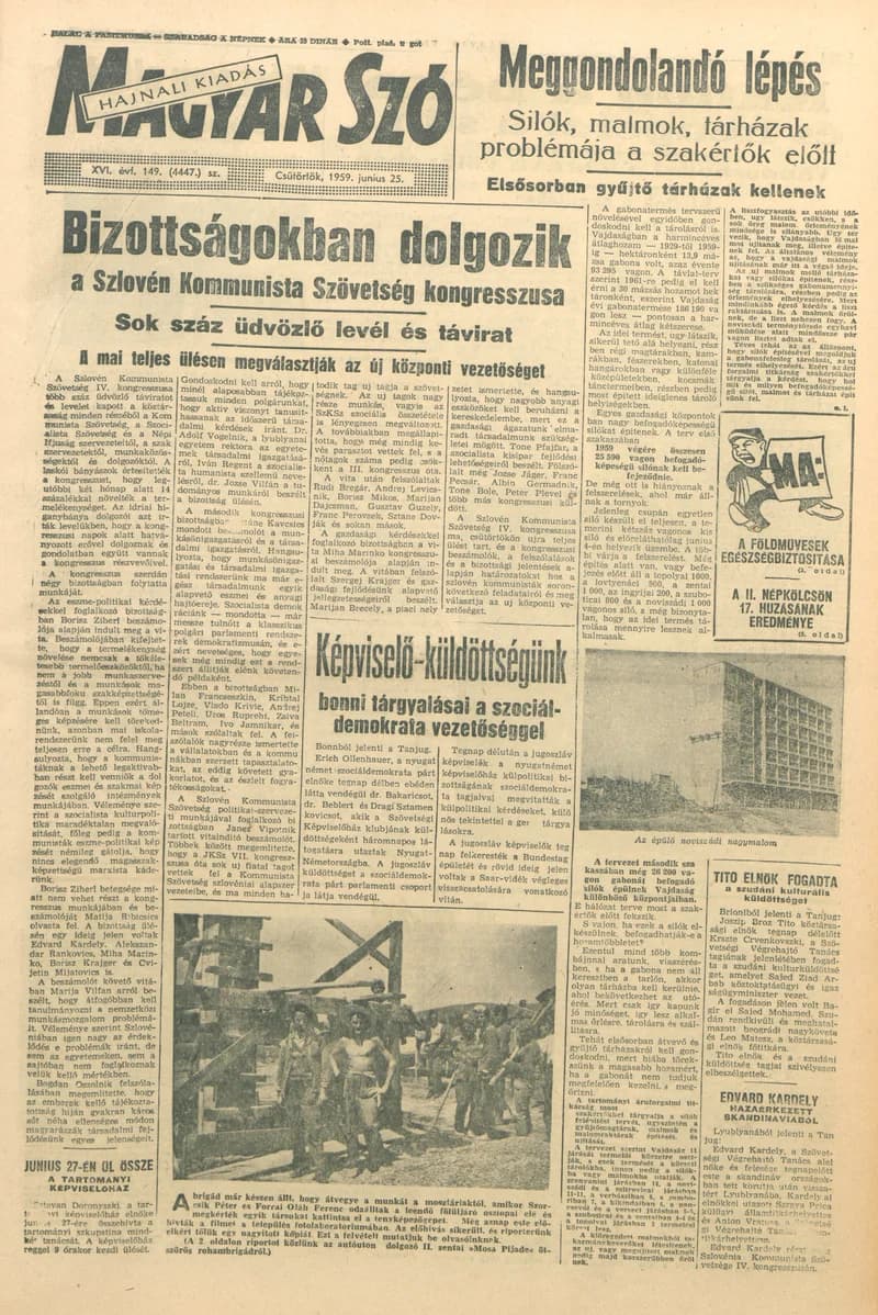 Magyar Szó, 16. évf. 1959. június 25. 149. sz. 1–20. oldal