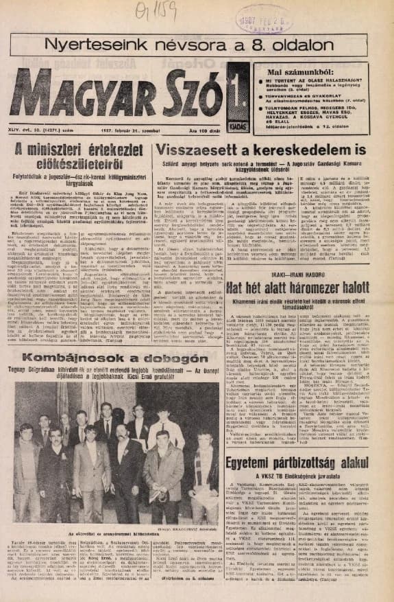 Magyar Szó, 44. évf. 1987. február 21. 50. sz. 1–24. oldal