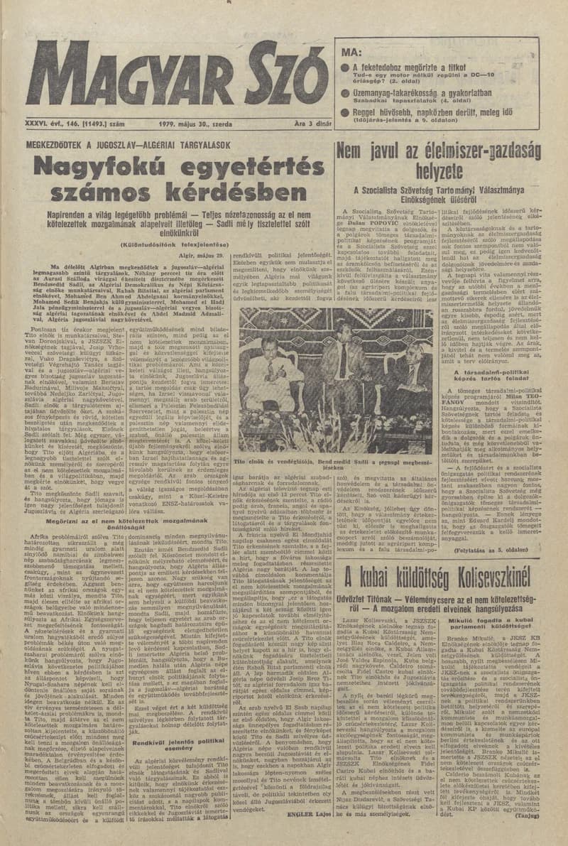 Magyar Szó, 36. évf. 1979. május 30. 146. sz. 1–20. oldal