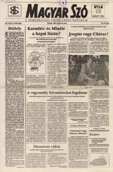 Magyar Szó, 52. évf. 1995. április 25. 95. sz. 1–16. oldal