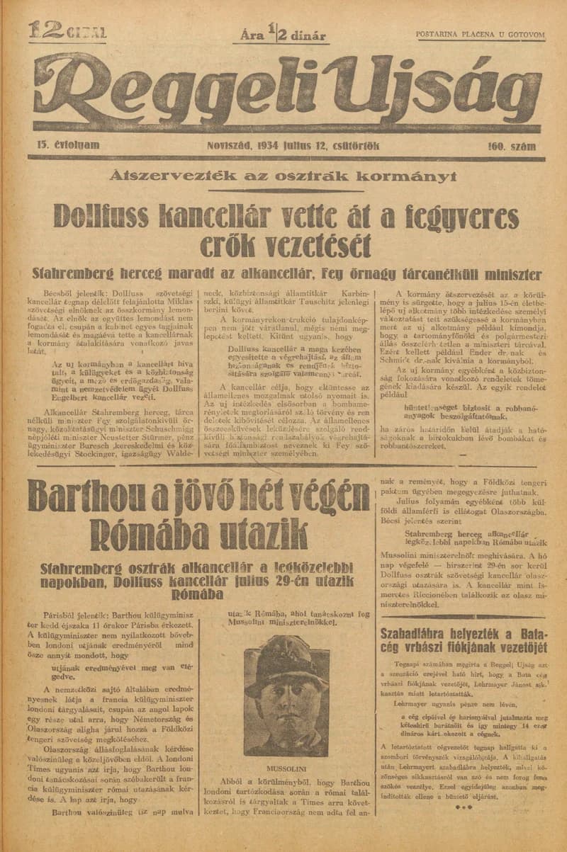 Reggeli Újság, 15. évf. 1934. július 12. 160. sz.