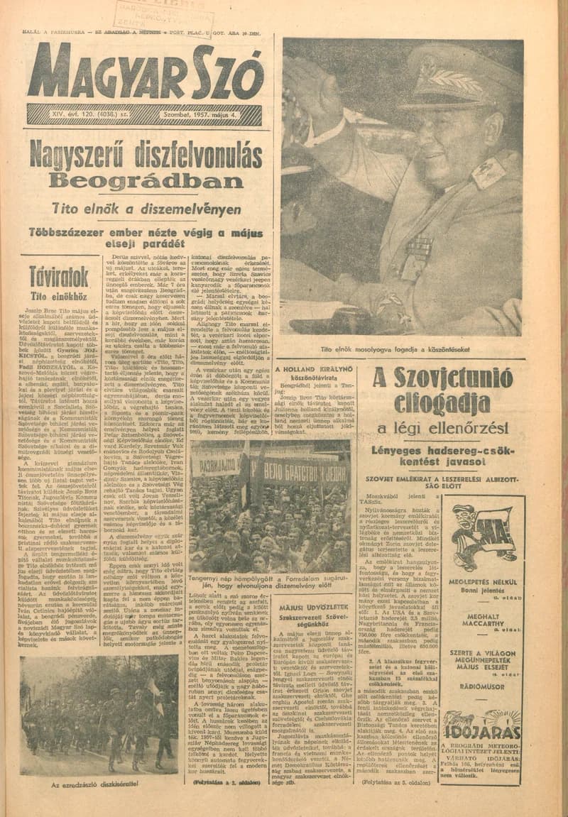 Magyar Szó, 14. évf. 1957. május 4. 120. sz. 1–10. oldal