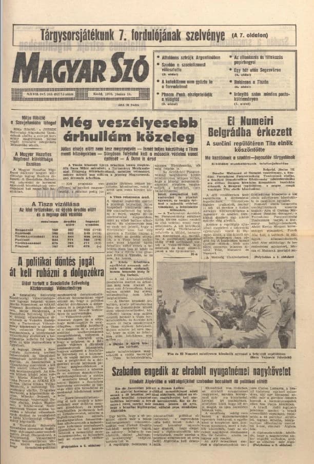 Magyar Szó, 27. évf. 1970. június 16. 163. sz. 1–16. oldal