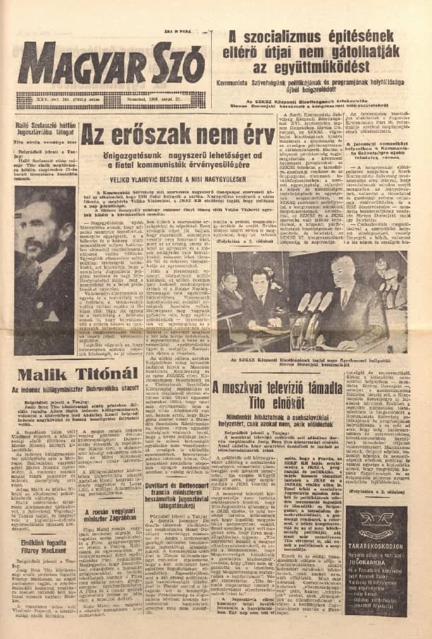 Magyar Szó, 25. évf. 1968. szeptember 21. 261. sz. 1–14. oldal
