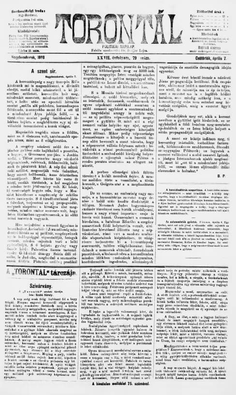 Torontál, 27. évf. 1898. április 7. 79. sz.