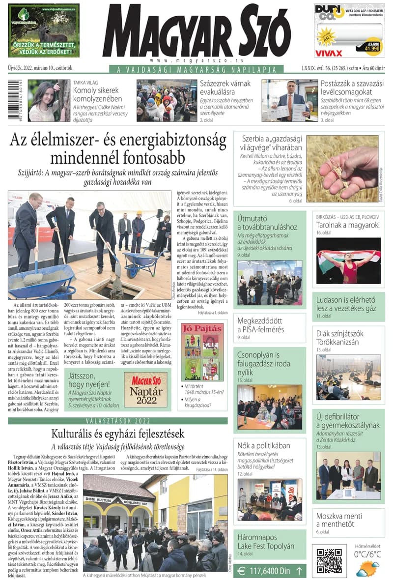 Magyar Szó, 79. évf. 2022. március 10. 56. sz. 1–20. oldal