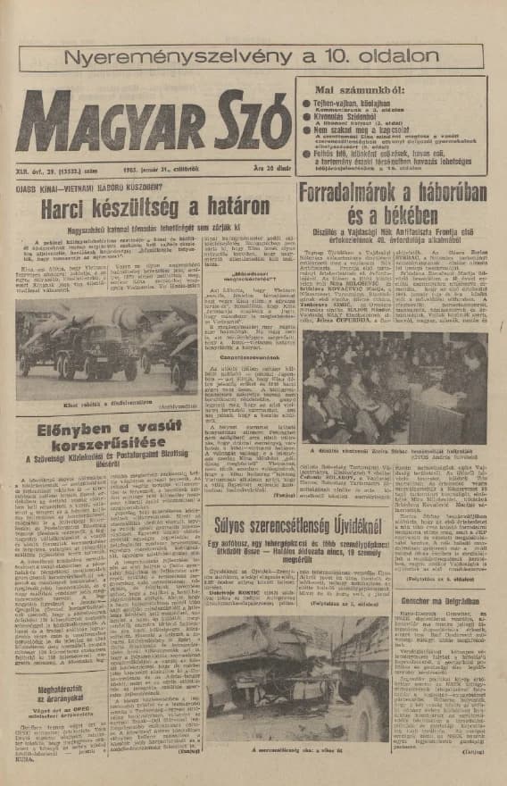 Magyar Szó, 42. évf. 1985. január 31. 29. sz. 1–20. oldal