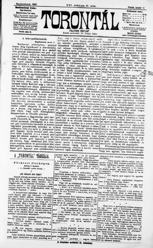 Torontál, 25. évf. 1896. január 17. 13. sz.