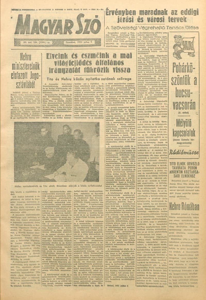 Magyar Szó, 12. évf. 1955. július 9. 184. sz. 1–12. oldal