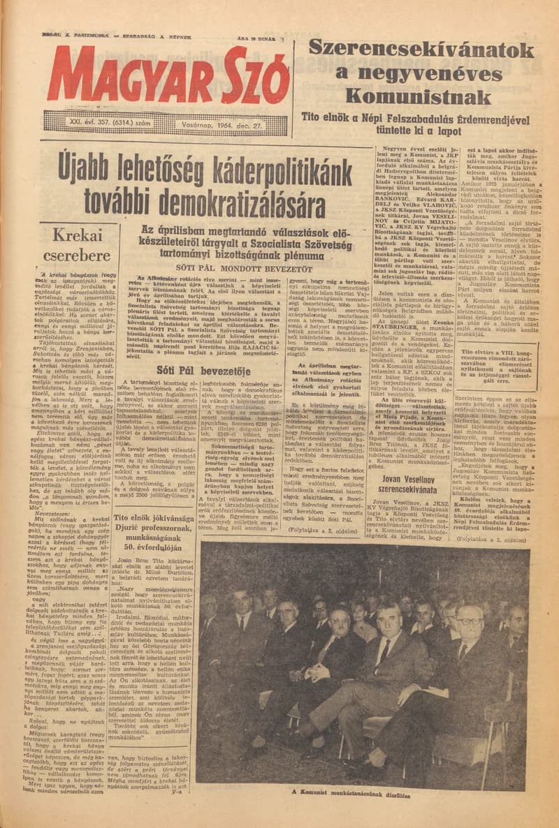 Magyar Szó, 21. évf. 1964. december 27. 357. sz. 1–24. oldal
