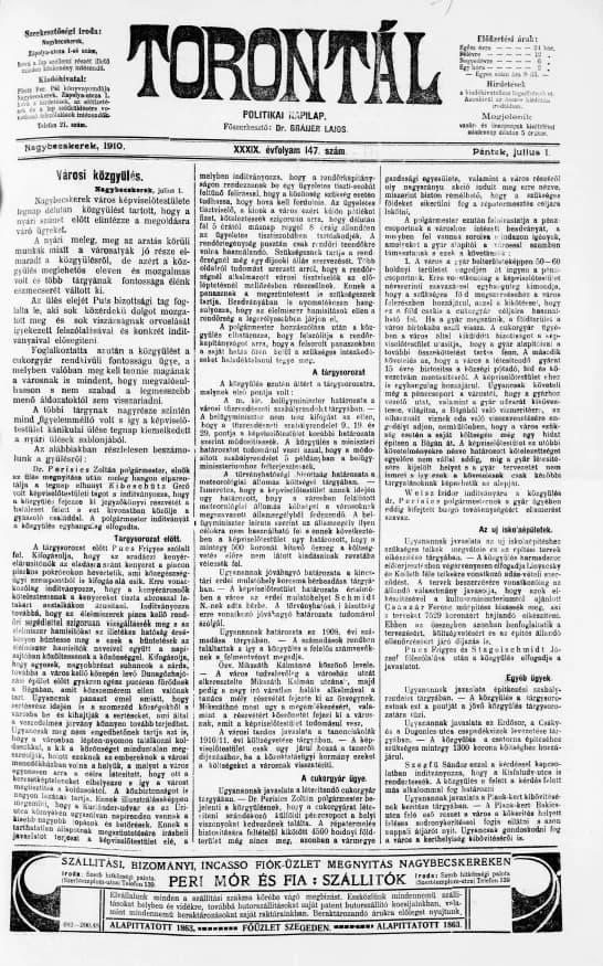 Torontál, 39. évf. 1910. július 1. 147. sz.
