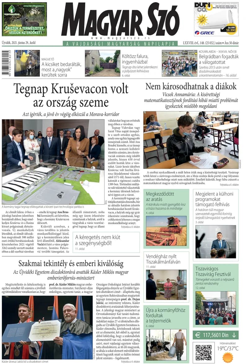 Magyar Szó, 78. évf. 2021. június 29. 148. sz. 1–20. oldal