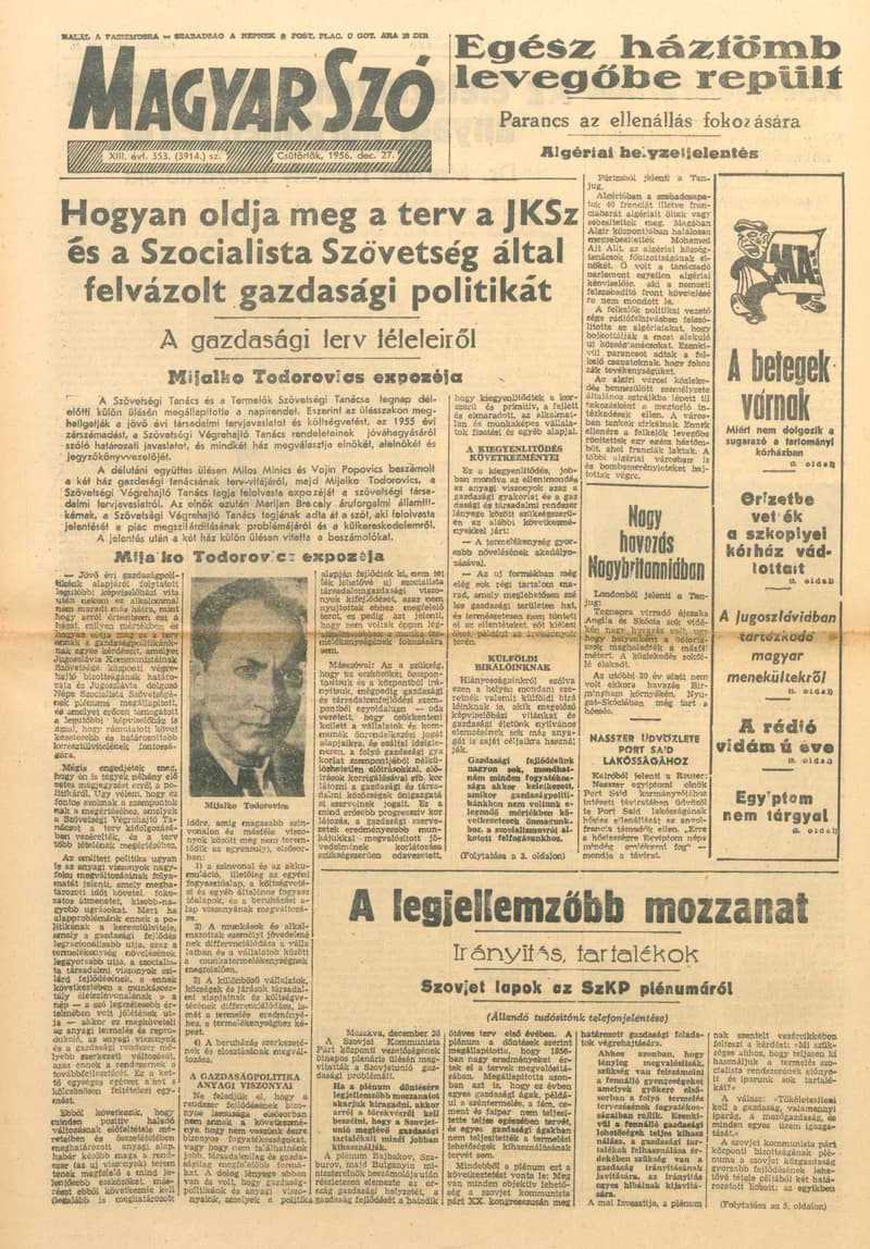 Magyar Szó, 13. évf. 1956. december 27. 353. sz. 1–8. oldal