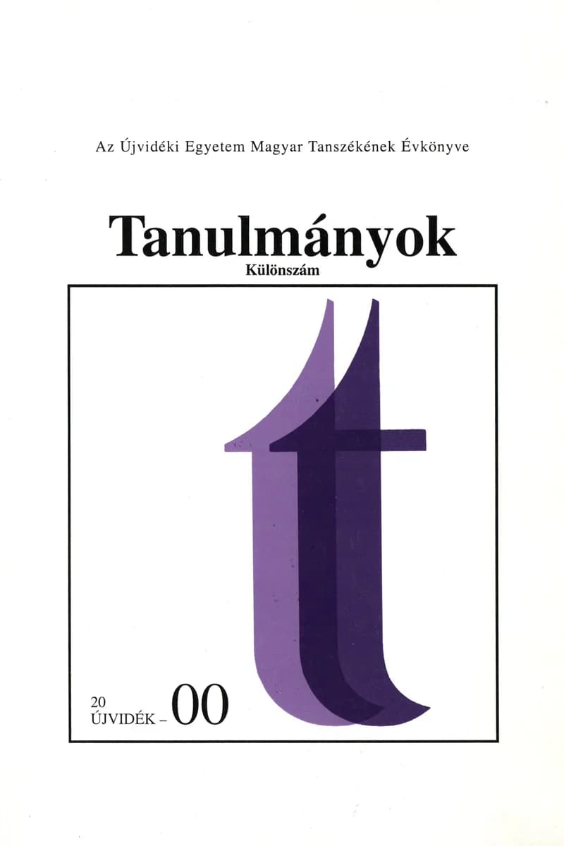 Tanulmányok, 30. évf. 2000. 1–171. oldal