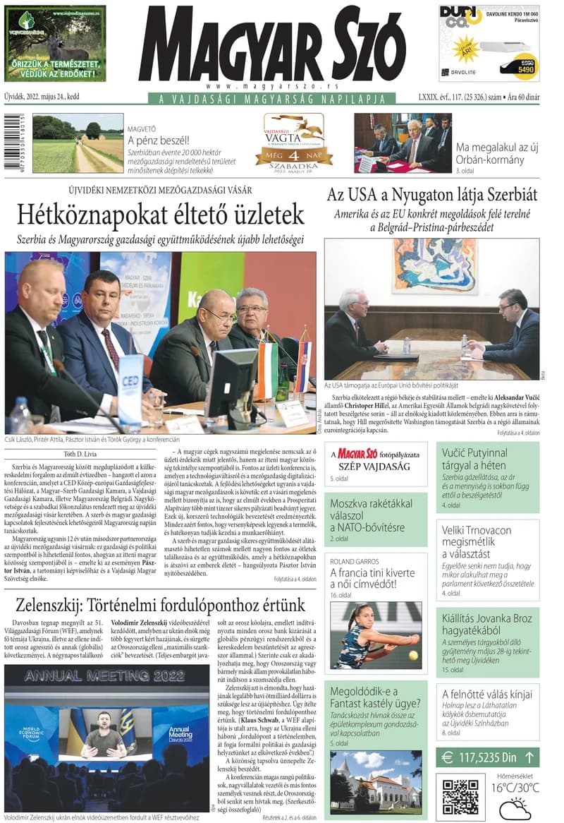 Magyar Szó, 79. évf. 2022. május 24. 117. sz. 1–20. oldal