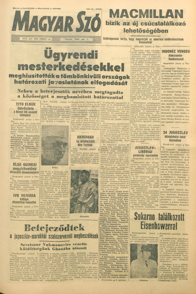 Magyar Szó, 17. évf. 1960. október 7. 236. sz. 1–22. oldal