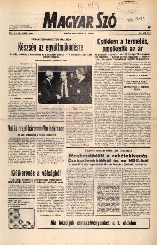 Magyar Szó, 45. évf. 1988. február 26. 55. sz. 1–24. oldal