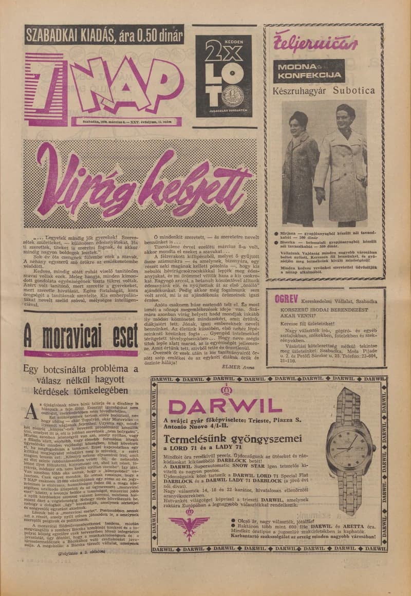 7 Nap, 25. évf. 1970. március 6. 11. sz. 1–16. oldal