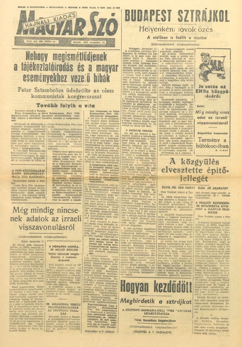 Magyar Szó, 13. évf. 1956. december 12. 338. sz. 1–8. oldal