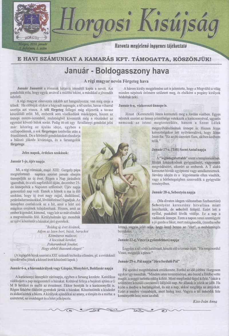 Horgosi Kisújság, 5. évf. 2010. január. 1. sz.