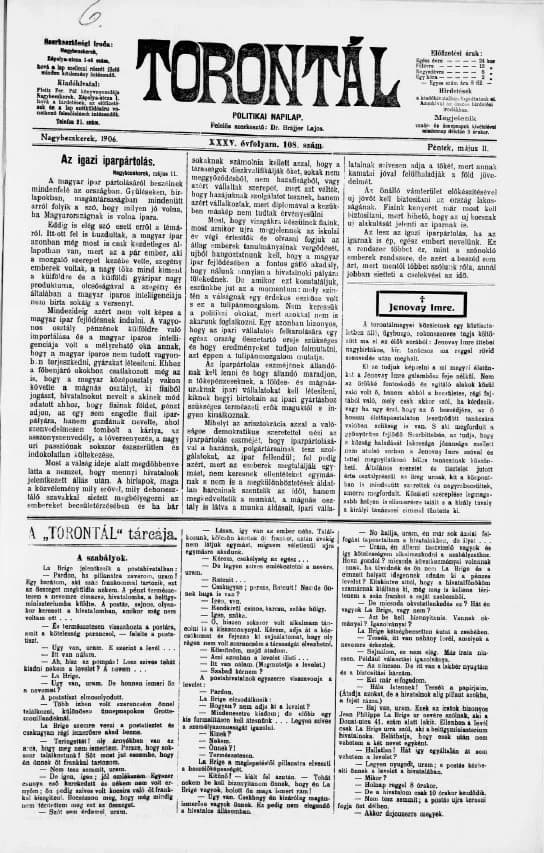 Torontál, 35. évf. 1906. május 11. 108. sz.