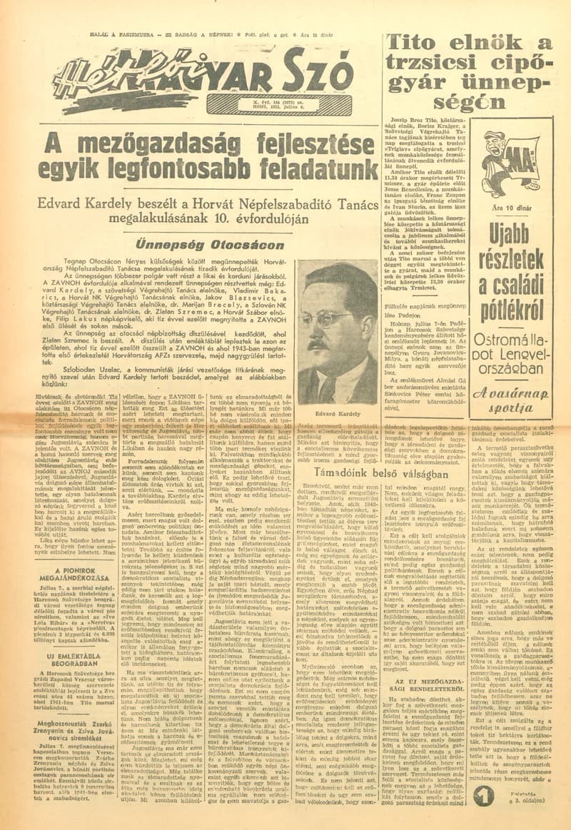 Magyar Szó, 10. évf. 1953. július 6. 184. sz. 1–8. oldal