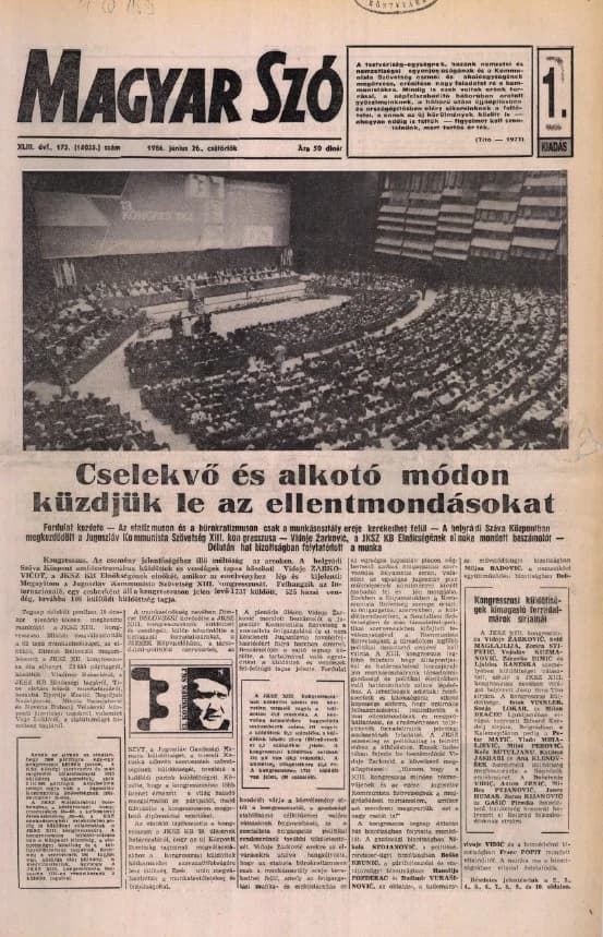 Magyar Szó, 43. évf. 1986. június 26. 173. sz. 1–20. oldal