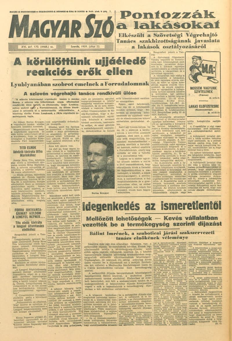 Magyar Szó, 16. évf. 1959. július 22. 170. sz. 1–20. oldal