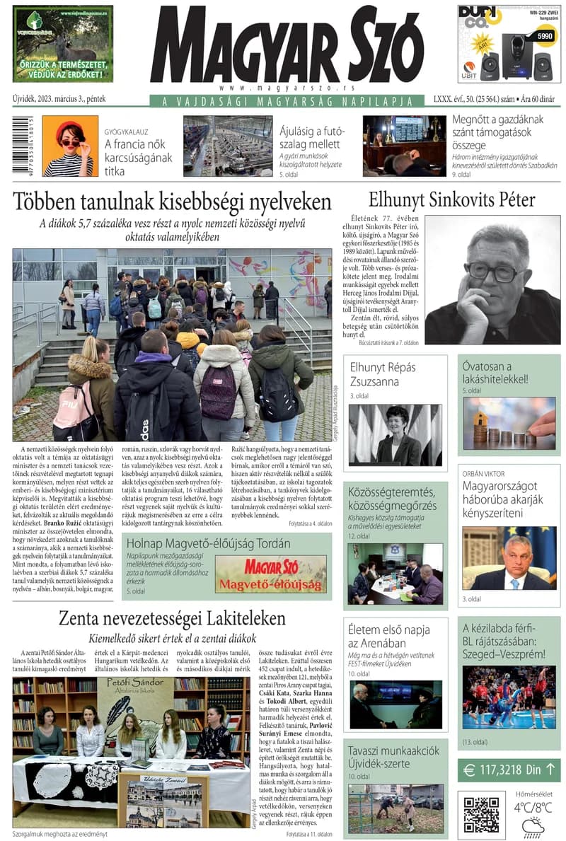 Magyar Szó, 80. évf. 2023. március 3. 50. sz. 1–16. oldal