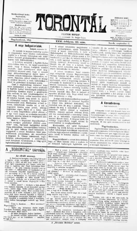 Torontál, 31. évf. 1902. szeptember 17. 212. sz.