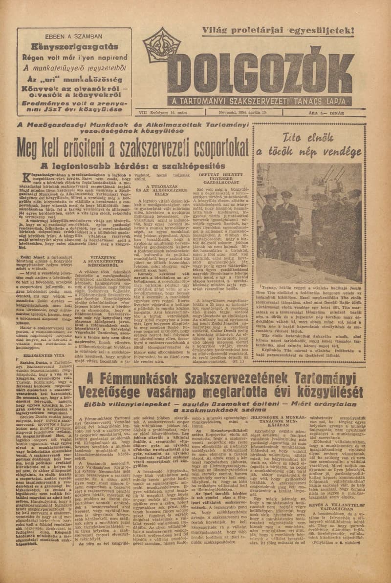 Dolgozók, 8. évf. 1954. április 13. 16. sz.