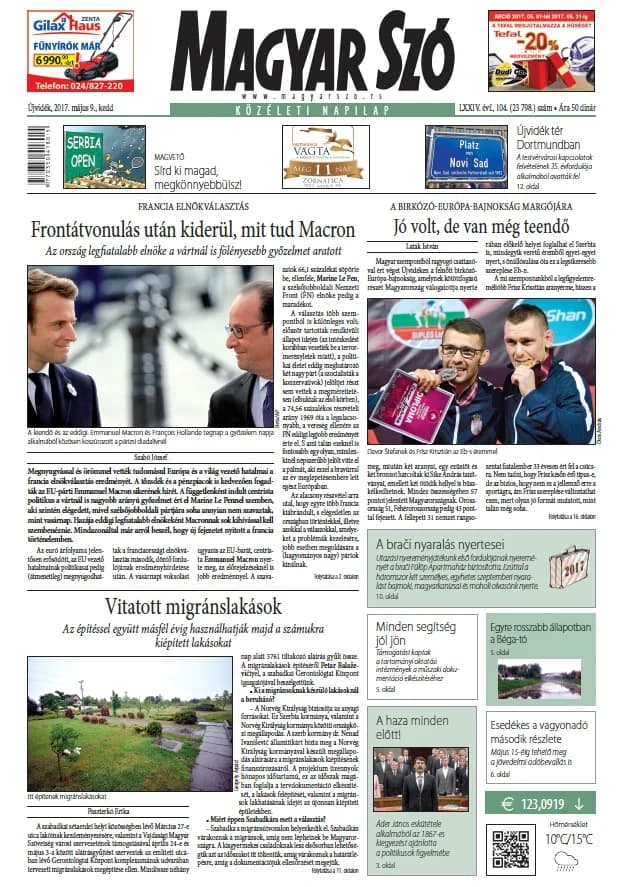 Magyar Szó, 74. évf. 2017. május 9. 104. sz. 1–20. oldal