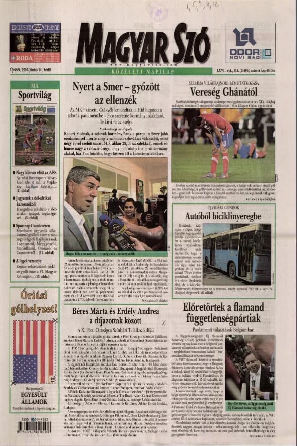 Magyar Szó, 67. évf. 2010. június 14. 135. sz. 1–16. oldal