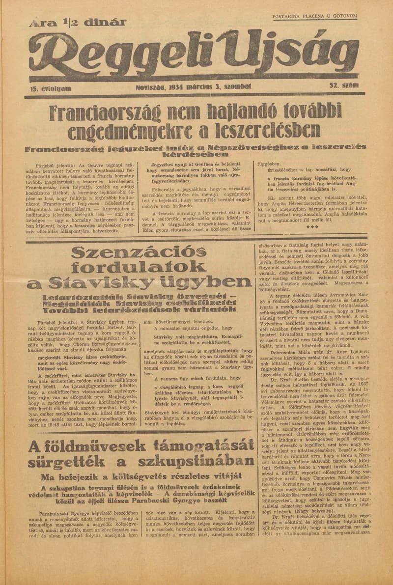 Reggeli Újság, 15. évf. 1934. március 3. 52. sz.