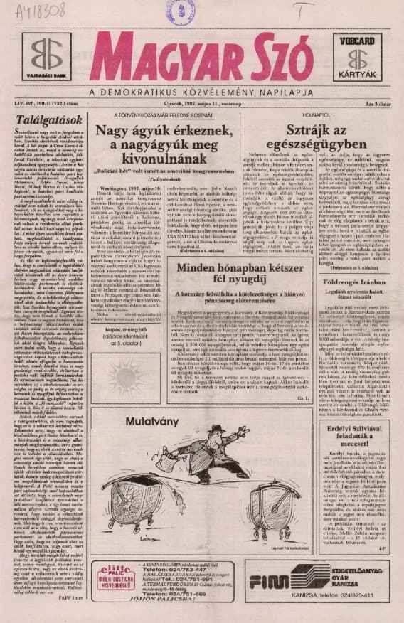 Magyar Szó, 54. évf. 1997. május 11. 109. sz. 1–24. oldal
