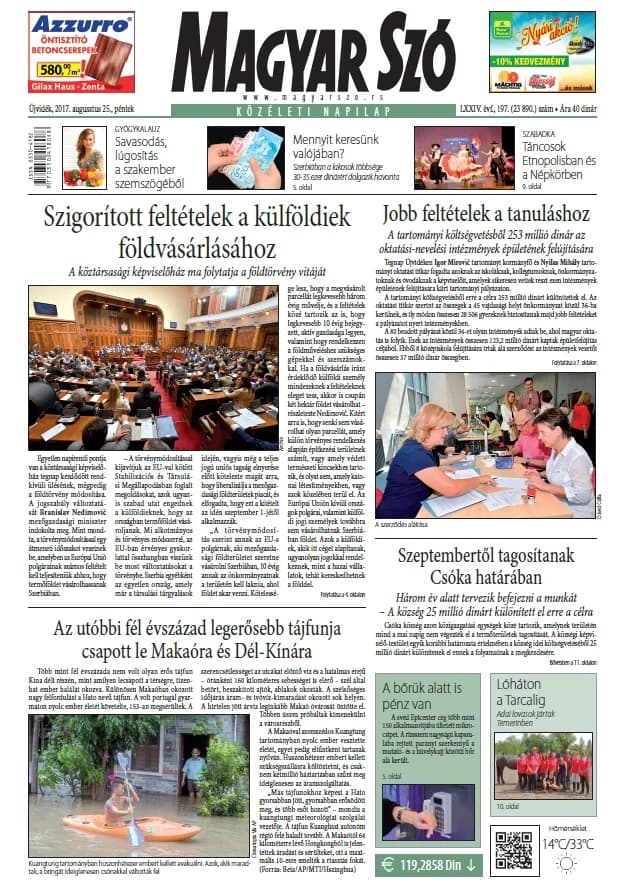 Magyar Szó, 74. évf. 2017. augusztus 25. 197. sz. 1–16. oldal