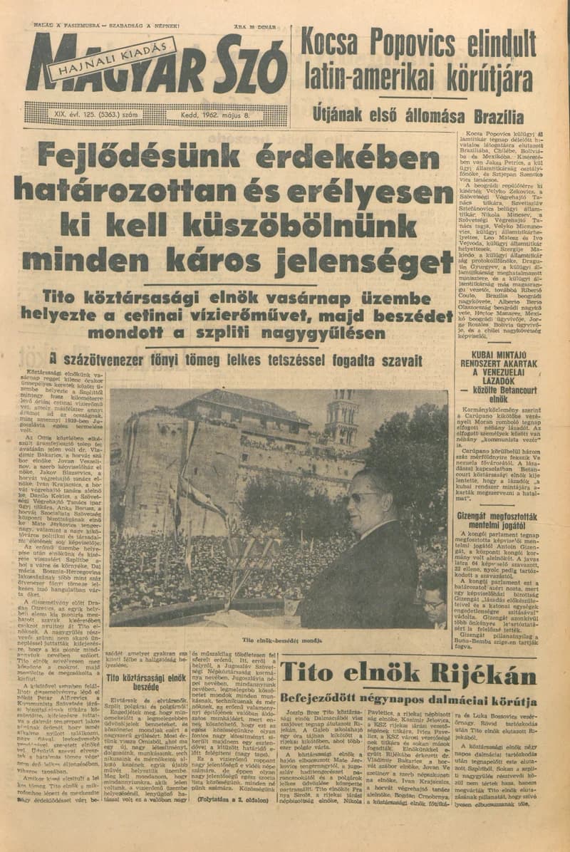 Magyar Szó, 19. évf. 1962. május 8. 125. sz. 1–16. oldal