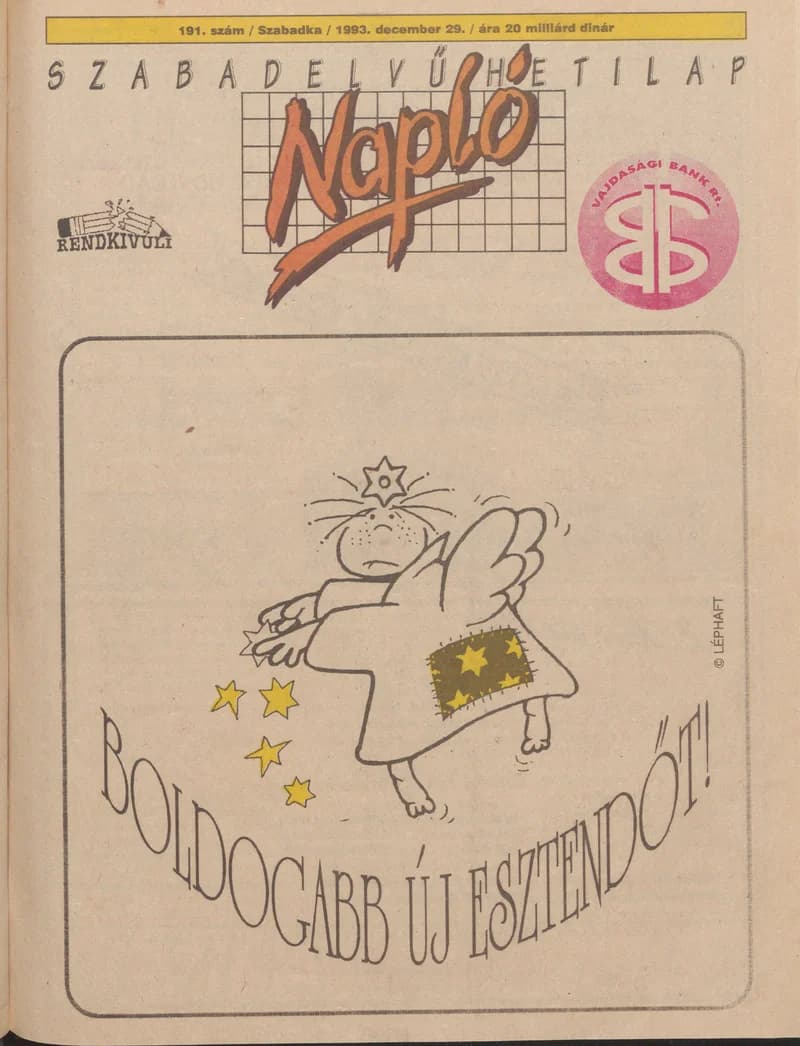 Napló - Szabadelvű hetilap, 4. évf. 1993. december 29. 191. sz.