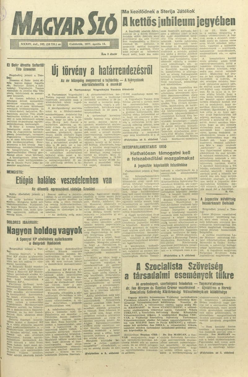 Magyar Szó, 34. évf. 1977. április 14. 102. sz.