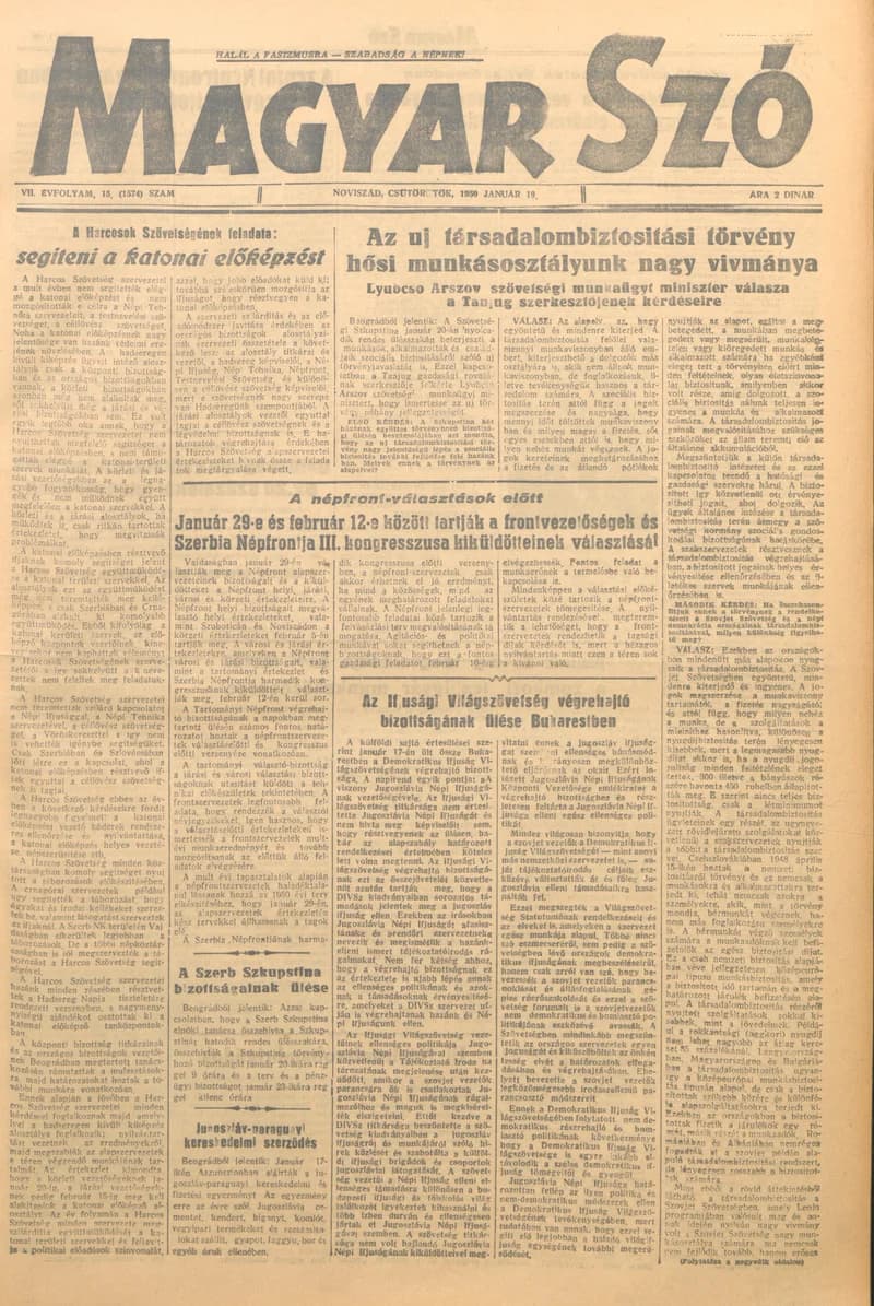Magyar Szó, 7. évf. 1950. január 19. 15. sz. 1–4. oldal