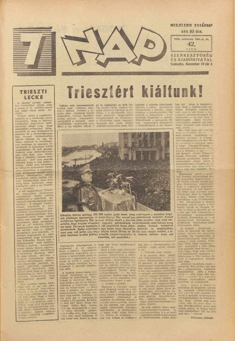 7 Nap, 8. évf. 1953. október 18. 42. sz. 1–16. oldal