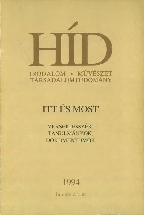 Híd, 58. évf. 1994. január – április. 1–4. sz. 1–276. oldal