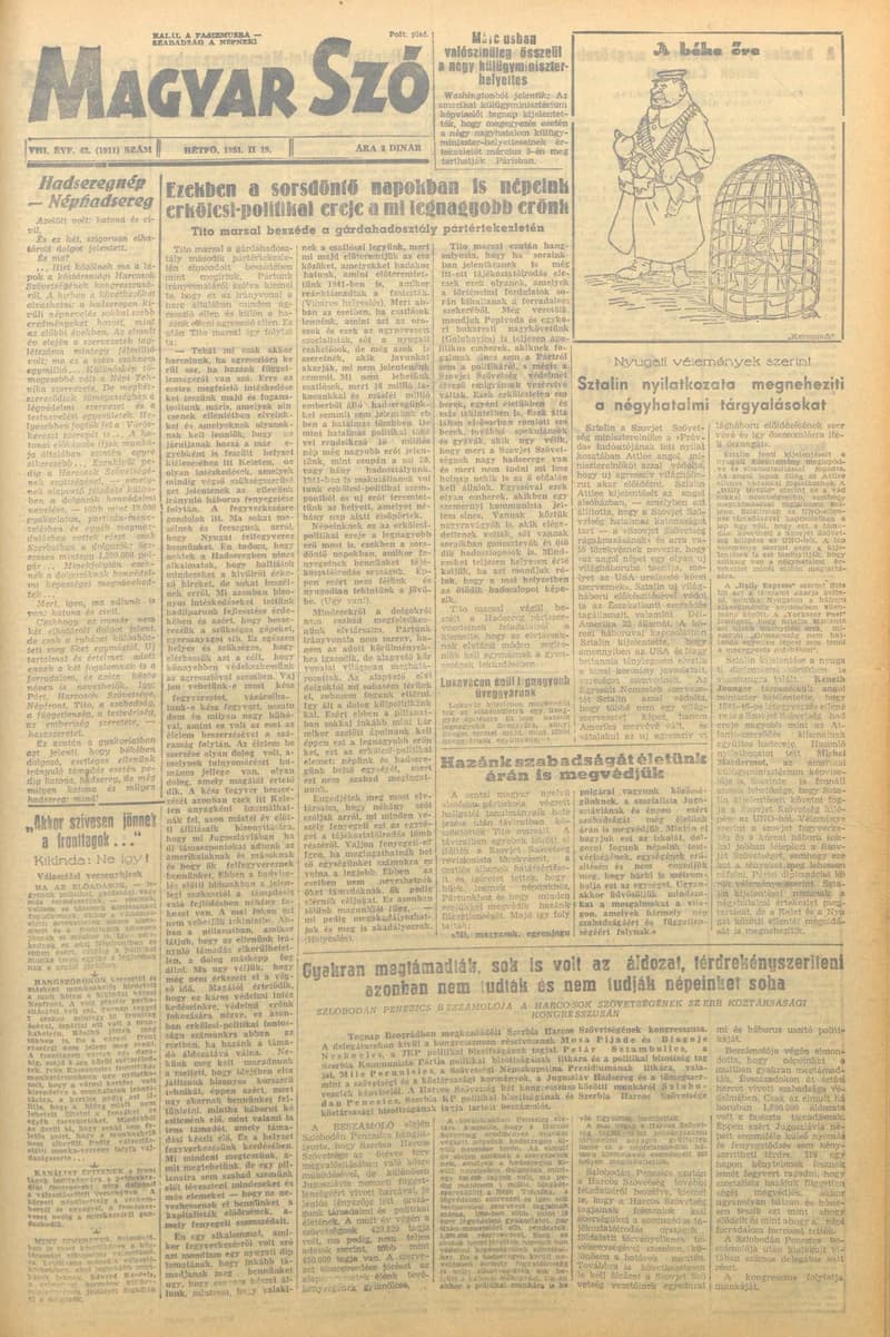 Magyar Szó, 8. évf. 1951. február 19. 42. sz. 1–4. oldal